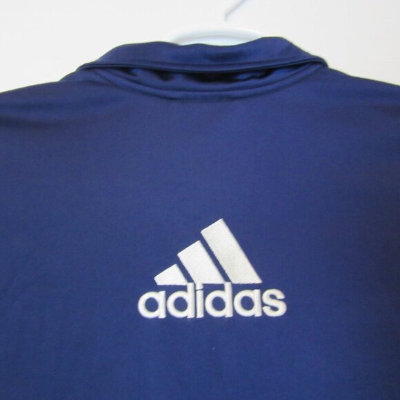 Adidas Track Jacket Medium Navy Blue Embroidered Logo Y2K Zip Up - Picture 7 of 7